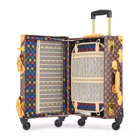 Винтажный чемодан, набор дорожного багажа, сумки на тележке, чемодан