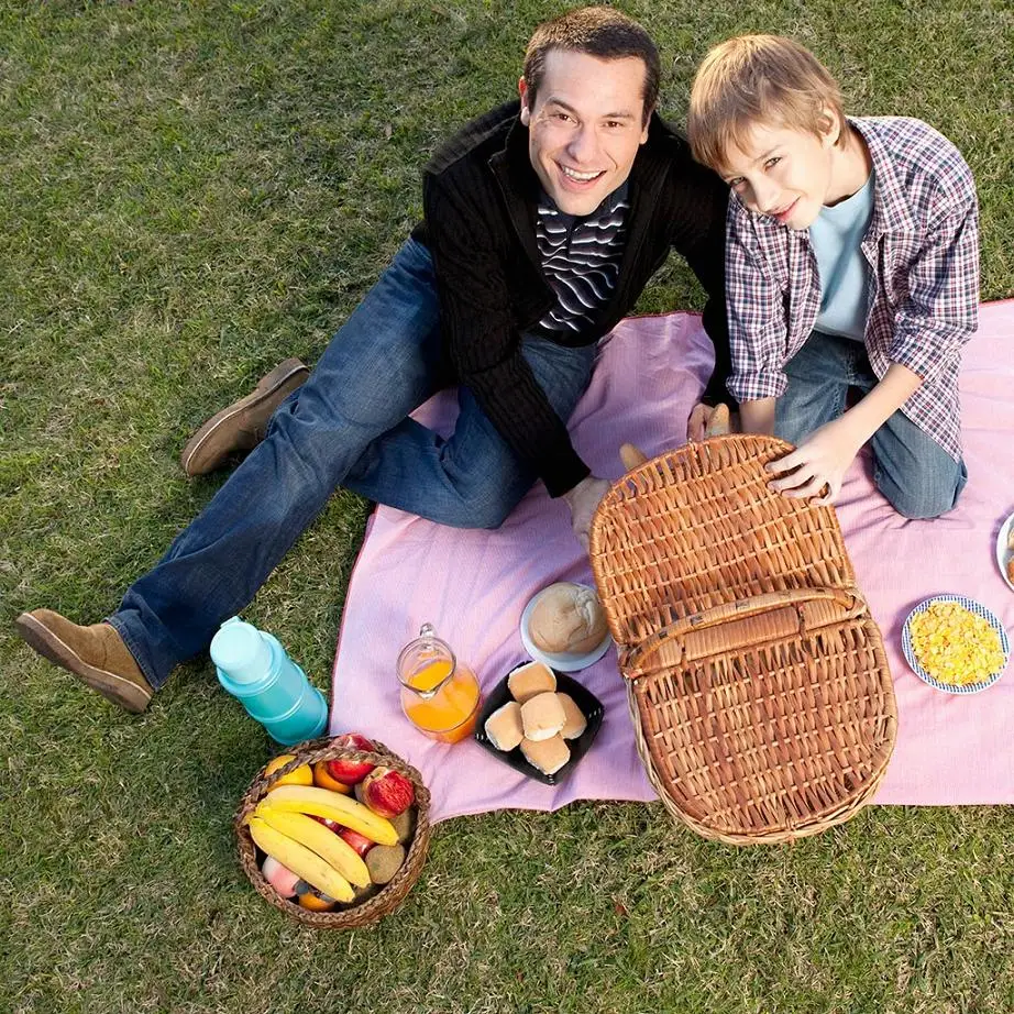 Customized Two Person Picnic Willow Basket with Natural Color