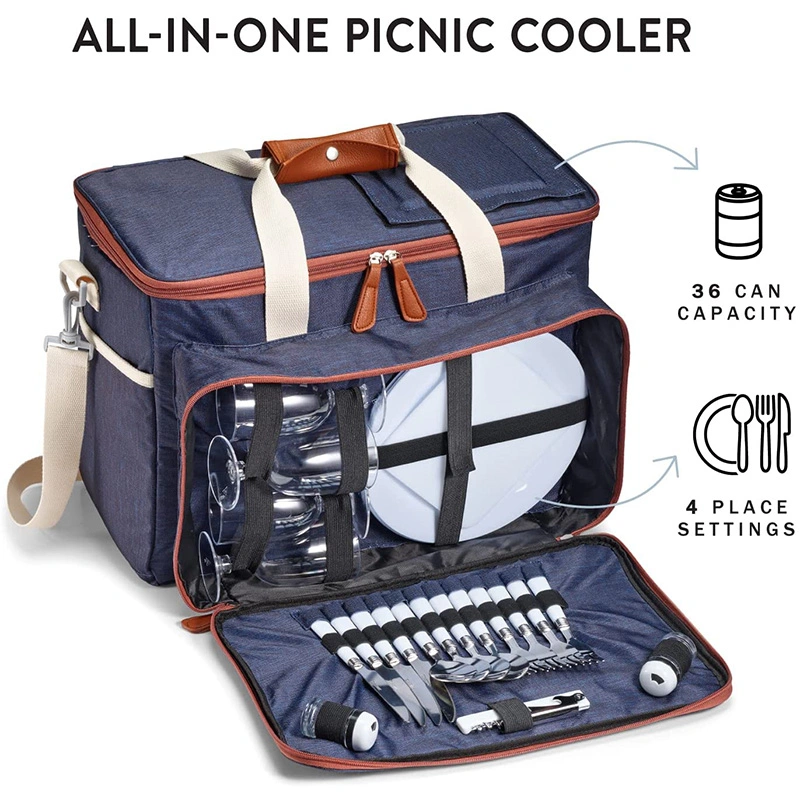 Custom Leakproof Large 2/4 Person Picnic Cooler Bag for 4