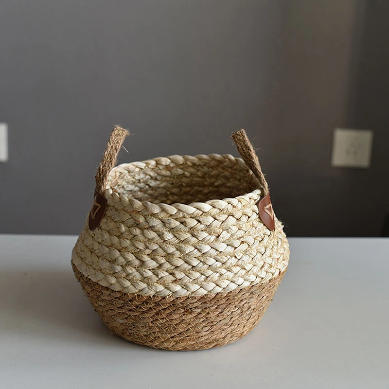 Natural Flower Pot Seagrass Wicker Basket Home Decor Garden Laundry Bamboo Seagrass Storage Baskets