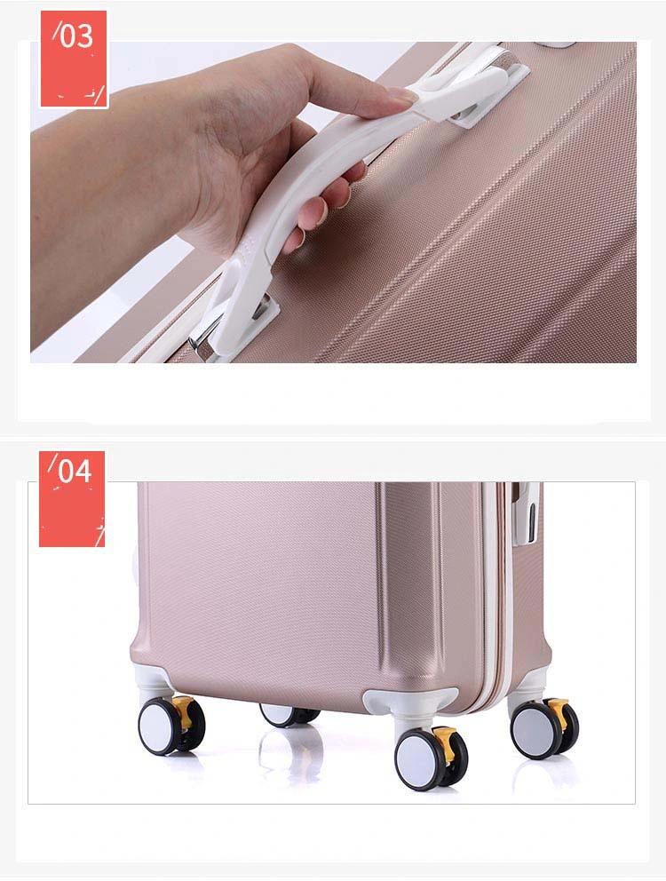 Fashion ABS Trolley Case Hardside Carry-on Luggage Set Women Handbag Cosmetic Bag